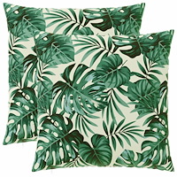 vidaXL Kuddöverdrag 2 st HEERLEN Bladmönster 80 x 80 cm Polyester