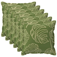 vidaXL Kuddöverdrag 6 st HOUTEN Bladdesign 55 x 55 cm Polyester