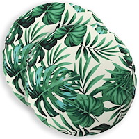 vidaXL Kuddöverdrag 2 st HEERLEN Bladmönster Ø 30 cm Polyester