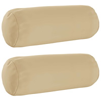 vidaXL Kuddöverdrag 2 st HEERLEN Beige Ø 15 x 40 cm Polyester
