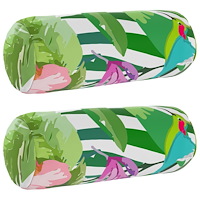 vidaXL Kuddöverdrag 2 st HEERLEN Svart Ø 15 x 40 cm Polyester