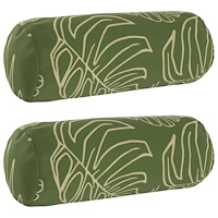 vidaXL Kuddöverdrag 2 st HEERLEN Bladdesign Ø 15 x 40 cm Polyester