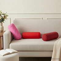 vidaXL Kuddöverdrag 2 st HEERLEN Röd Ø 15 x 40 cm Polyester