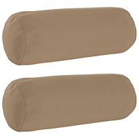 vidaXL Kuddöverdrag 2 st HEERLEN Taupe Ø 15 x 40 cm Polyester
