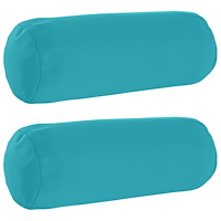 vidaXL Kuddöverdrag 2 st HEERLEN Turkos Ø 15 x 40 cm Polyester