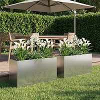 vidaXL Trädgårdsplanterare 2 st Silver 100 x 30 x 49 cm