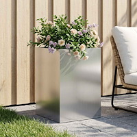 vidaXL Trädgårdsplanterare Silver 40 x 40 x 60 cm Galvaniserat stål