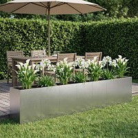 vidaXL Trädgårdsplanterare Silver 280 x 40 x 60 cm Rostfritt stål