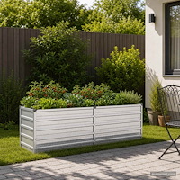 vidaXL Höjd Trädgårdsbädd Silver 160 x 40 x 55 cm galvaniserad