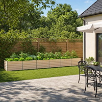vidaXL Höjd Trädgårdsbädd Elfenben 600 x 80 x 55 cm kallvalsad stål