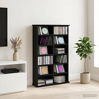vidaXL CD Skåp Svart ek 60 x 17 x 92 cm Konstruerat trä