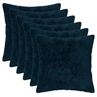 vidaXL Kuddöverdrag 6 st HEERLEN Mörkblå 30 x 30 cm Faux Kaninpäls