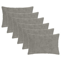 vidaXL Kuddöverdrag 6 st HEERLEN Ljusgrå 30 x 50 cm Faux Kaninpäls