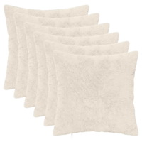 vidaXL Kuddöverdrag 6 st HEERLEN Vit 40 x 40 cm Faux Kaninpäls