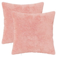 vidaXL Kuddöverdrag 2 st HEERLEN Rosa 40 x 40 cm Faux Kaninpäls