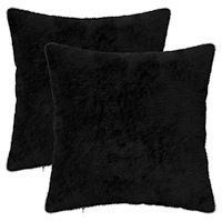vidaXL Kuddöverdrag 2 st HEERLEN Svart 40 x 40 cm Faux Kaninpäls