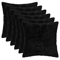 vidaXL Kuddöverdrag 6 st HEERLEN Svart 40 x 40 cm Faux Kaninpäls