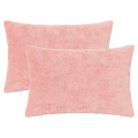 vidaXL Kuddöverdrag 2 st HEERLEN Rosa 40 x 60 cm Faux Kaninpäls