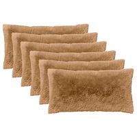 vidaXL Kuddöverdrag 6 st HEERLEN Taupe 40 x 70 cm PV Fleece