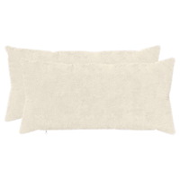 vidaXL Kuddöverdrag 2 st HEERLEN Vit 40 x 70 cm Faux Kaninpäls