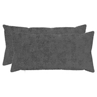 vidaXL Kuddöverdrag 2 st HEERLEN Mörkgrå 40 x 70 cm Faux Kaninpäls