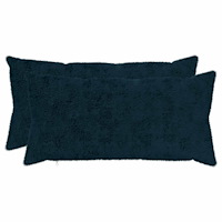 vidaXL Kuddöverdrag 2 st HEERLEN Mörkblå 40 x 70 cm Faux Kaninpäls