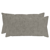vidaXL Kuddöverdrag 2 st HEERLEN Ljusgrå 40 x 70 cm Faux Kaninpäls