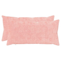 vidaXL Kuddöverdrag 2 st HEERLEN Rosa 40 x 80 cm Faux Kaninpäls