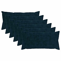 vidaXL Kuddöverdrag 6 st HEERLEN Mörkblå 40 x 80 cm Faux Kaninpäls