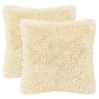vidaXL Kuddöverdrag 2 st HEERLEN Gräddvit 45 x 45 cm PV Fleece
