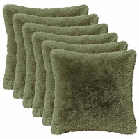 vidaXL Kuddöverdrag 6 st HEERLEN Grön 45 x 45 cm PV Fleece