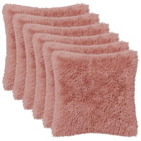 vidaXL Kuddöverdrag 6 st HEERLEN Rosa 45 x 45 cm PV Fleece
