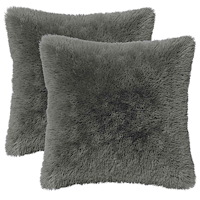 vidaXL Kuddöverdrag 2 st HEERLEN Ljusgrå 45 x 45 cm PV Fleece