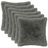 vidaXL Kuddöverdrag 6 st HEERLEN Ljusgrå 45 x 45 cm PV Fleece