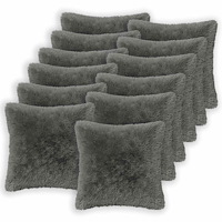 vidaXL Kuddöverdrag 12 st HEERLEN Ljusgrå 45 x 45 cm PV Fleece