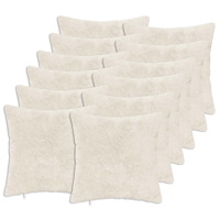 vidaXL Kuddöverdrag 12 st HEERLEN Vit 45 x 45 cm Faux Kaninpäls