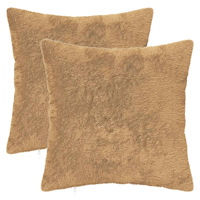 vidaXL Kuddöverdrag 2 st HEERLEN Taupe 45 x 45 cm Faux Kaninpäls