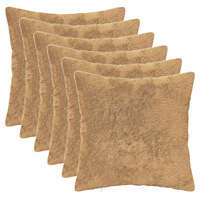 vidaXL Kuddöverdrag 6 st HEERLEN Taupe 45 x 45 cm Faux Kaninpäls