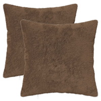 vidaXL Kuddöverdrag 2 st HEERLEN Ljusbrun 45 x 45 cm Faux Kaninpäls
