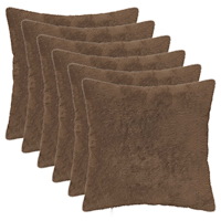 vidaXL Kuddöverdrag 6 st HEERLEN Ljusbrun 45 x 45 cm Faux Kaninpäls