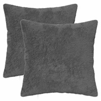 vidaXL Kuddöverdrag 2 st HEERLEN Mörkgrå 45 x 45 cm Faux Kaninpäls