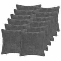 vidaXL Kuddöverdrag 12 st HEERLEN Mörkgrå 45 x 45 cm Faux Kaninpäls