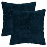 vidaXL Kuddöverdrag 2 st HEERLEN Mörkblå 45 x 45 cm Faux Kaninpäls