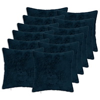 vidaXL Kuddöverdrag 12 st HEERLEN Mörkblå 45 x 45 cm Faux Kaninpäls