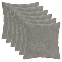 vidaXL Kuddöverdrag 6 st HEERLEN Ljusgrå 45 x 45 cm Faux Kaninpäls