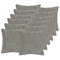 vidaXL Kuddöverdrag 12 st HEERLEN Ljusgrå 45 x 45 cm Faux Kaninpäls