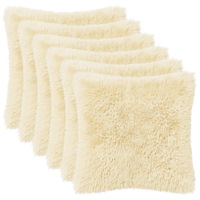vidaXL Kuddöverdrag 6 st HEERLEN Gräddvit 50 x 50 cm PV Fleece