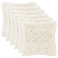 vidaXL Kuddöverdrag 6 st HEERLEN Vit 50 x 50 cm PV Fleece