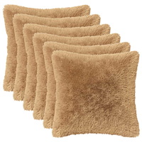 vidaXL Kuddöverdrag 6 st HEERLEN Taupe 50 x 50 cm PV Fleece