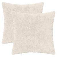 vidaXL Kuddöverdrag 2 st HEERLEN Vit 50 x 50 cm Faux Kaninpäls